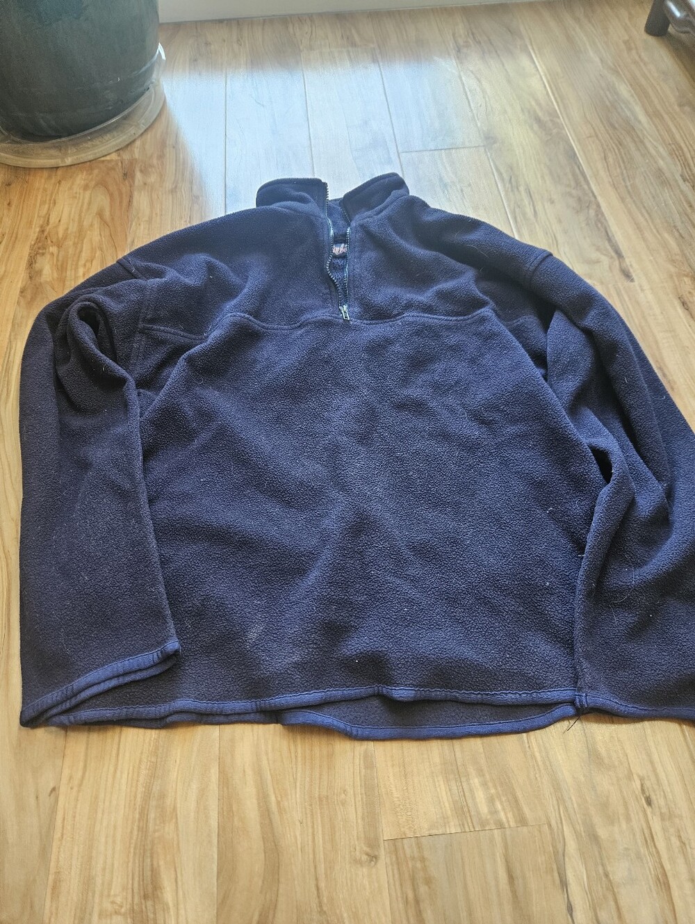 Online Men's Navy Quarter-Zip Fleece Pullover Large